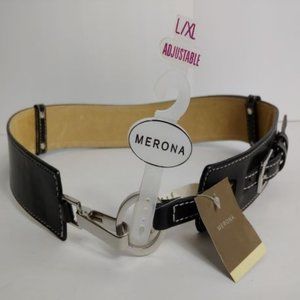 Merona Black & Silver Adjustable Belt